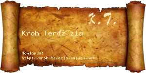 Kroh Terézia névjegykártya